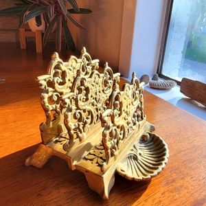 Vintage brass letter holder